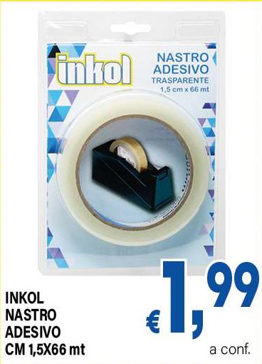 Nastro adesivo trasparente cm 1,5x66 mt