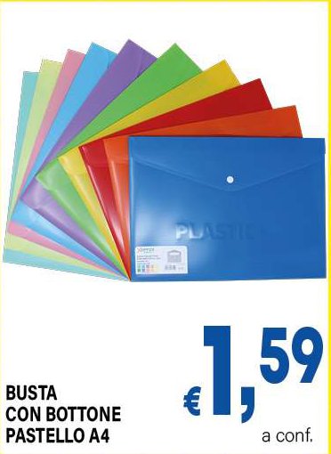 Busta con bottone pastello A4