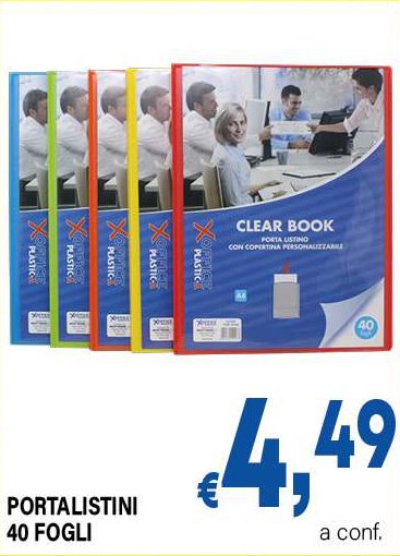 Clear book portalistini 40 fogli