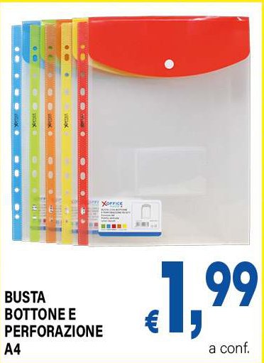 Busta bottone e perforazione A4