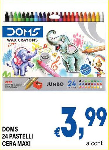 Doms 24 pastelli cera maxi