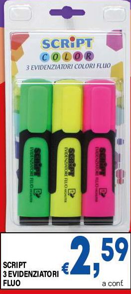 3 Evidenziatori Fluo