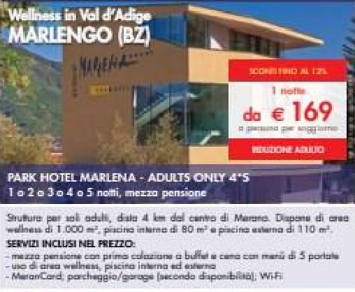 Park Hotel Marlenga - Adults Only 4*, Marlengo (BZ), 1 notte