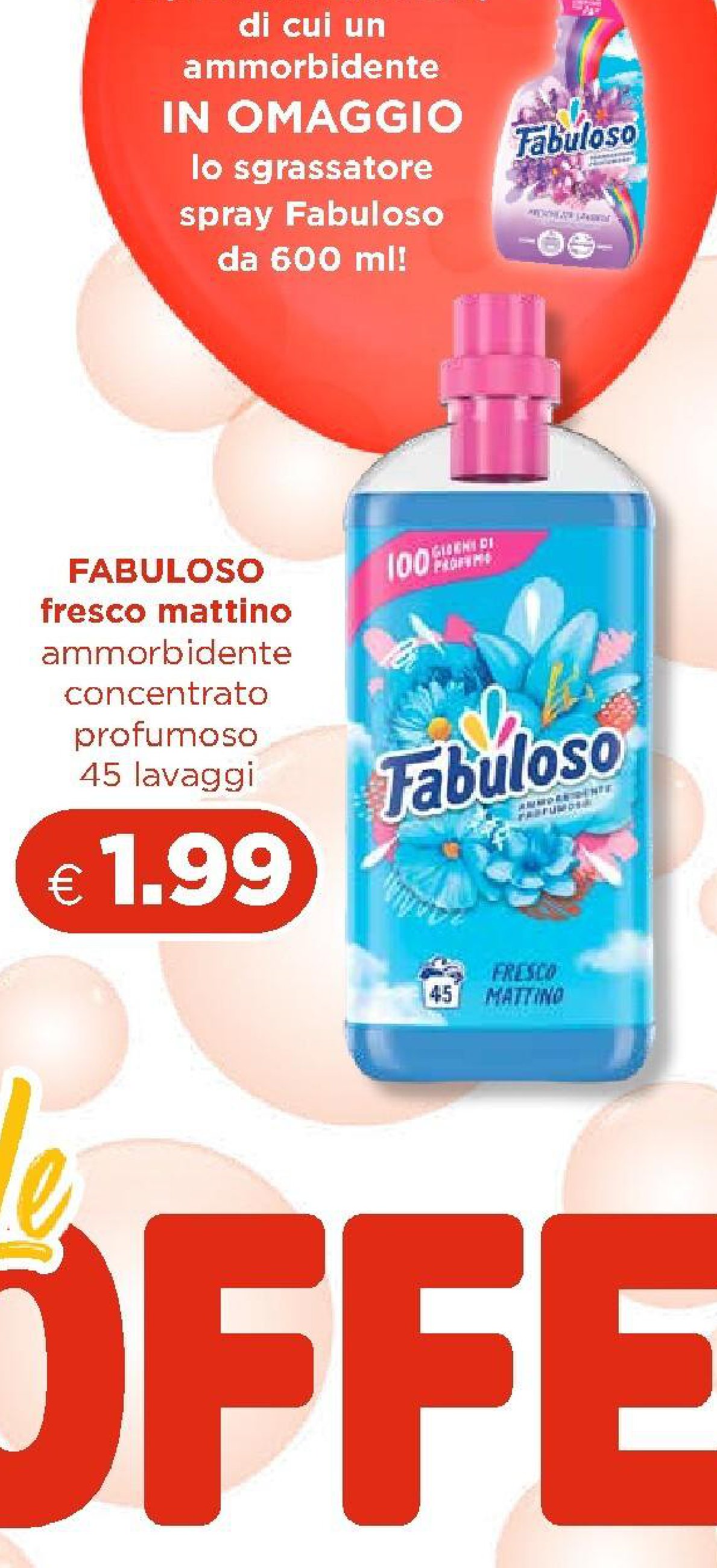 Ammorbidente concentrato profumoso Fresco Mattino 45 lavaggi
