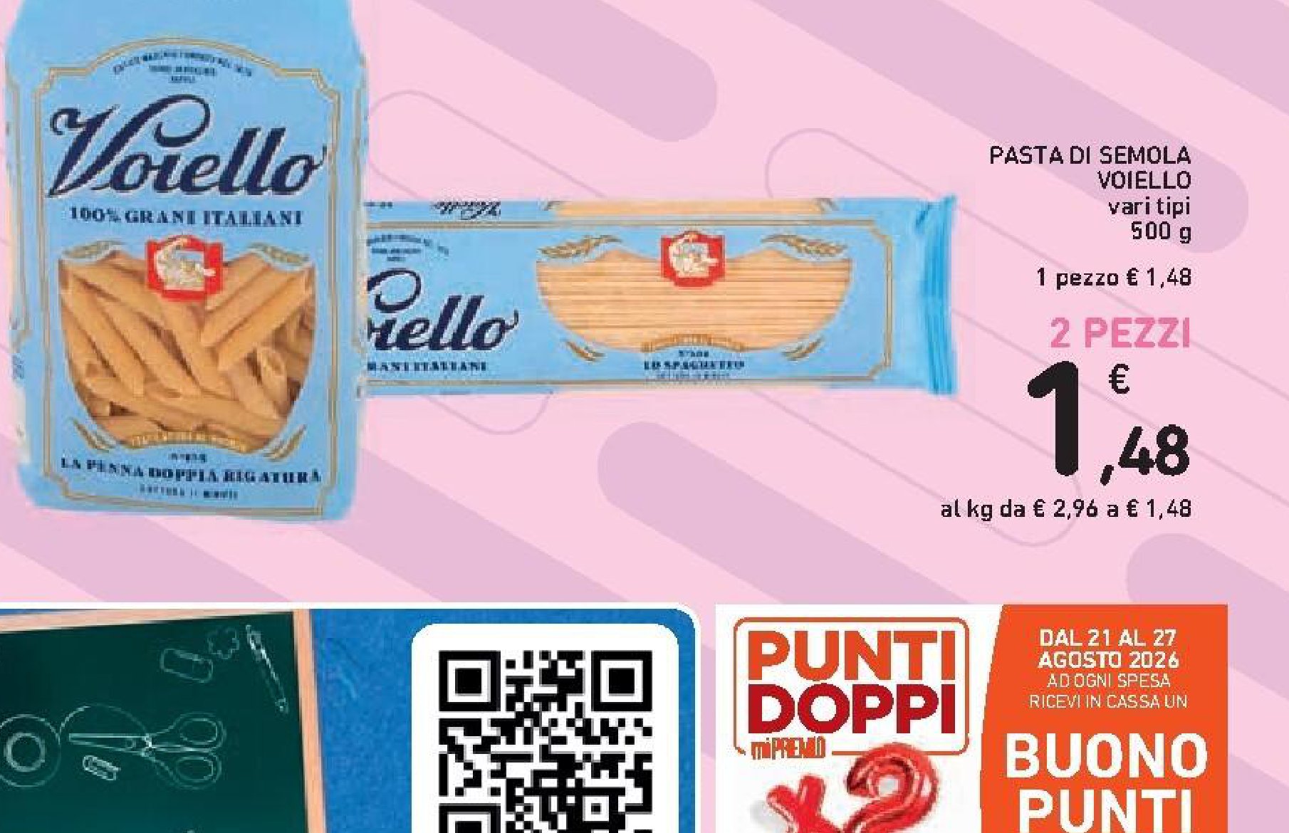 Pasta di semola Voiello vari tipi 500 g