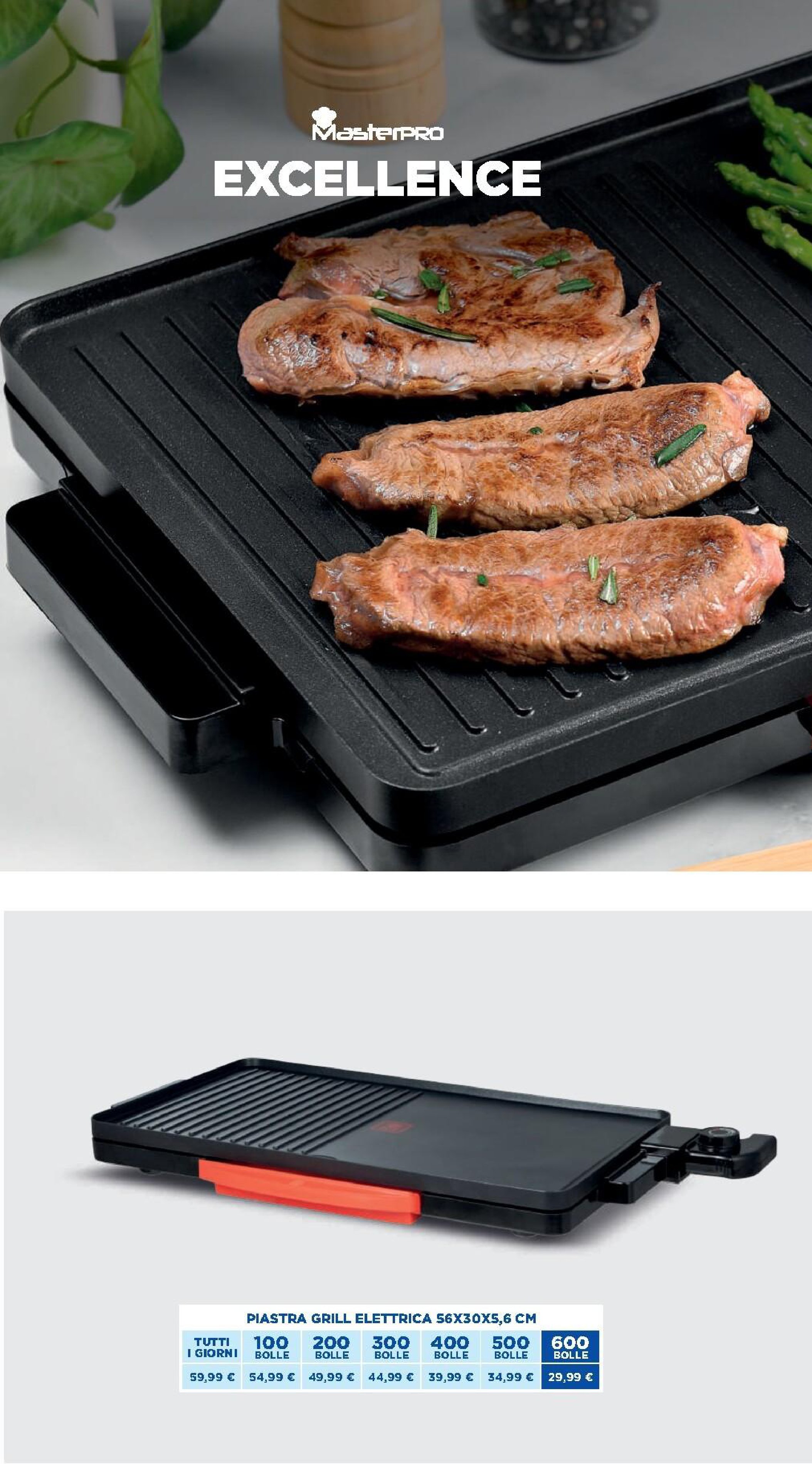 Piastra grill elettrica 56x30x5,6 cm