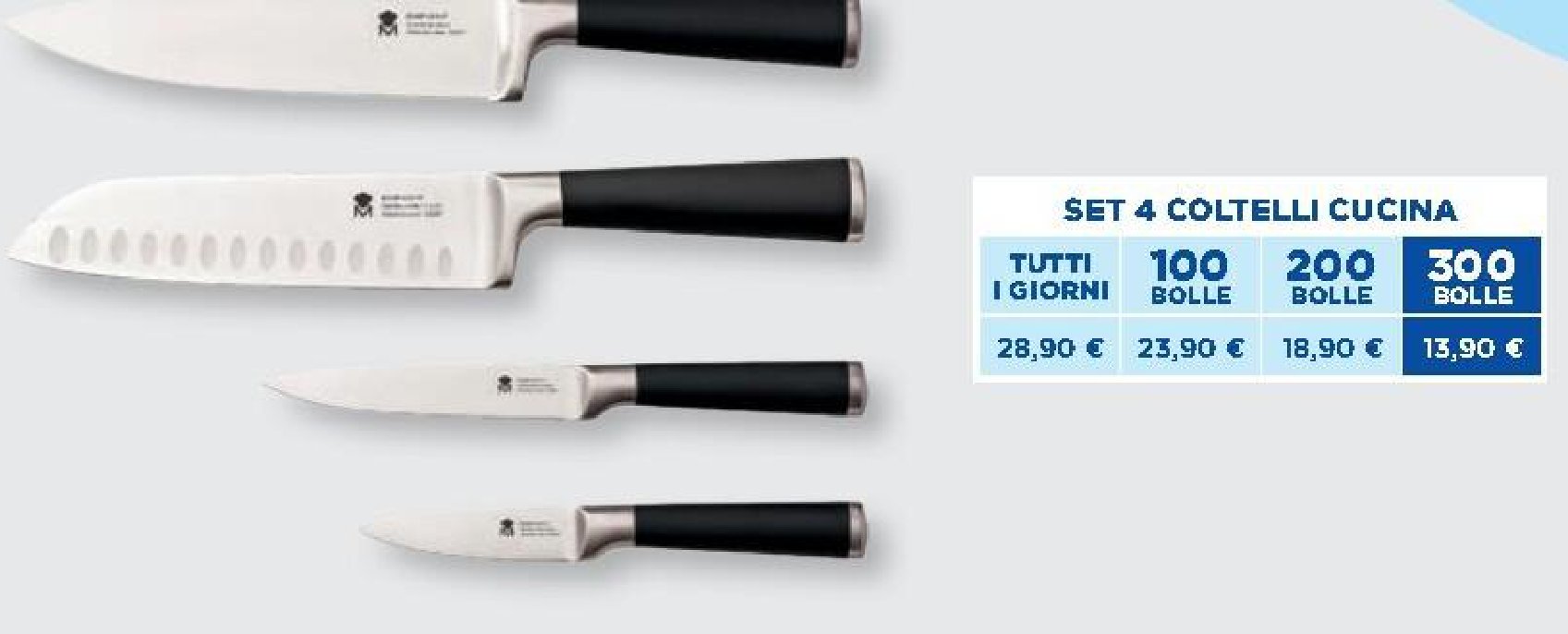Set 4 coltelli cucina