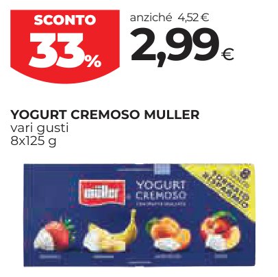Yogurt cremoso Muller vari gusti 8x125 g