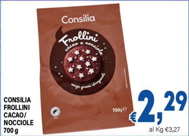 Frollini cacao/nocciole 700 g