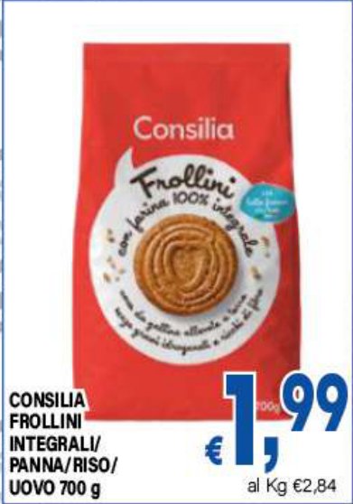 Frollini integrali/panna/riso/uovo 700 g