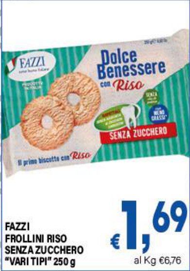 Frollini riso senza zucchero, vari tipi 250 g