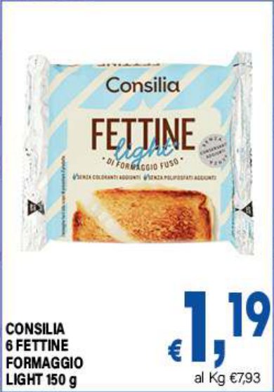 6 Fettine Formaggio Light 150 g