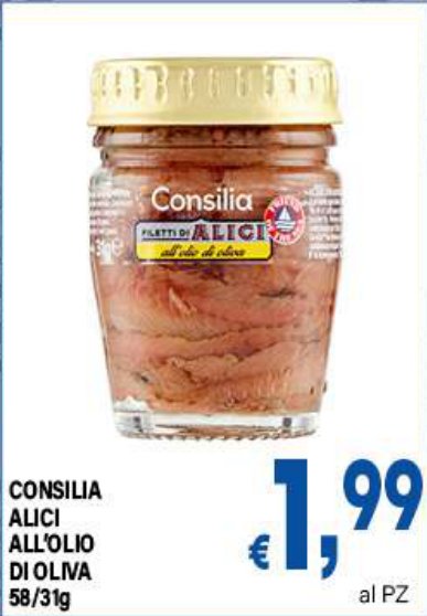 Alici all'olio di oliva 58/31 g