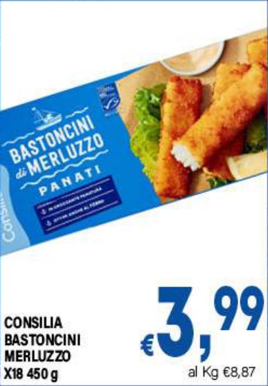 Bastoncini merluzzo x18