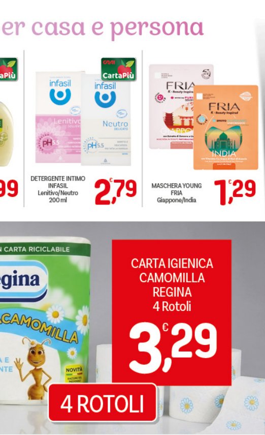 Carta igienica Camomilla Regina 4 rotoli