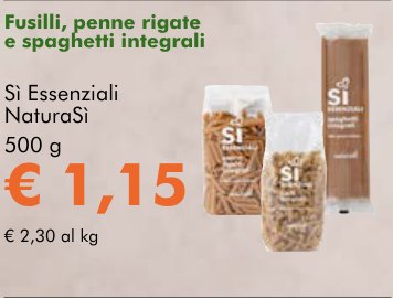 Fusilli, penne rigate e spaghetti integrali