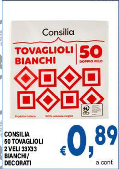 50 tovaglioli 2 veli 33x33 bianchi/decorati