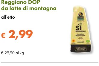 Parmigiano Reggiano DOP da latte di montagna