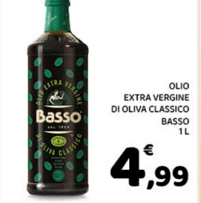 Olio extra vergine di oliva classico Basso 1 L