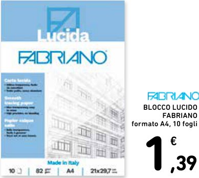 Blocco lucido formato A4, 10 fogli