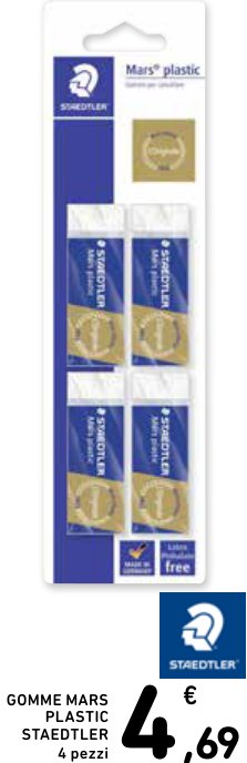 Gomme Mars plastic Staedtler, 4 pezzi