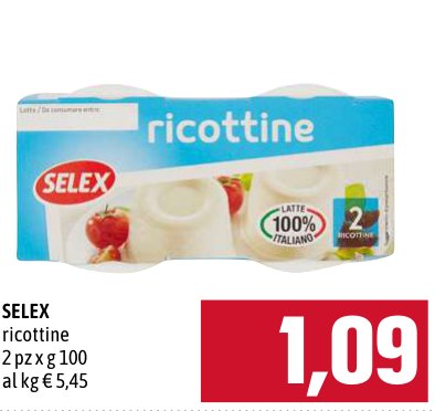 Selex Ricottine 2 pezzi x 100 g