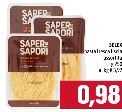 Saper di Sapori Pasta fresca liscia assortita 250 g