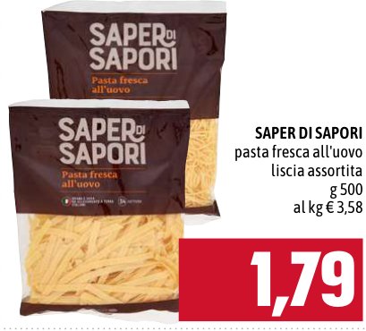 Saper di Sapori Pasta fresca all'uovo liscia assortita 500 g