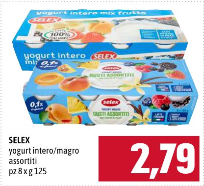 Selex Yogurt intero/magro assortiti