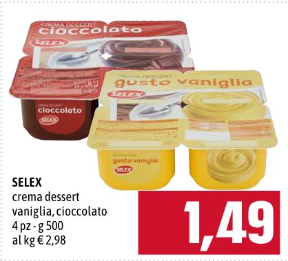 Selex Crema dessert vaniglia, cioccolato