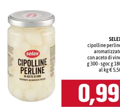 Selex Cipolline perline aromatizzate con aceto di vino 300 g