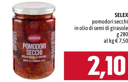 Selex Pomodori secchi in olio di semi di girasole, 280 g