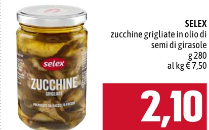 Selex Zucchine grigliate in olio di semi di girasole, 280 g