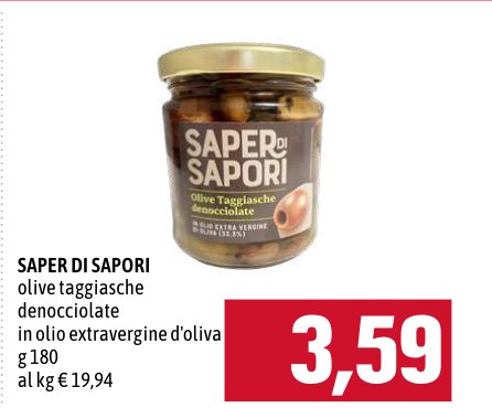 Saper di Sapori Olive taggiasche denocciolate in olio extravergine d'oliva