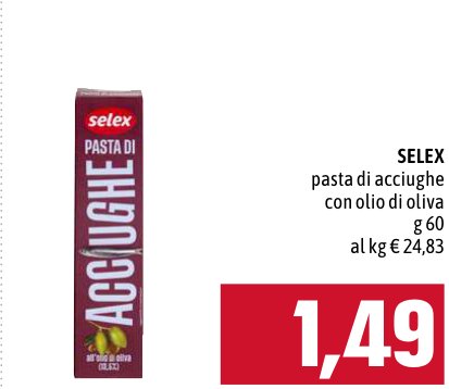 Selex Pasta di acciughe con olio di oliva 60 g