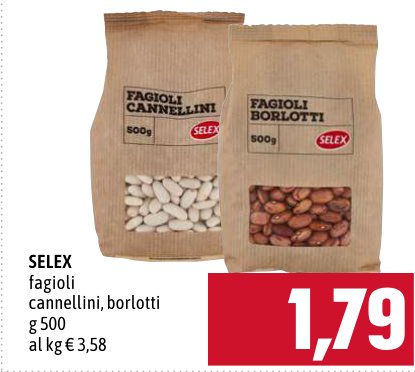 Selex Fagioli cannellini, borlotti 500 g