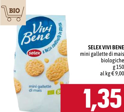 Selex Vivi Bene Mini gallette di mais biologiche 150 g