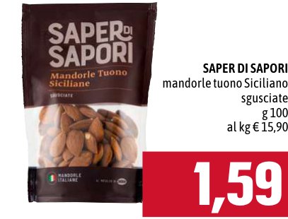 Saper di Sapori Mandorle Tuono Siciliano sgusciate 100 g