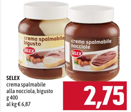 Selex Crema spalmabile alla nocciola, bigusto g 400