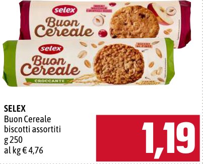 Selex Buon Cereale biscotti assortiti, 250 g