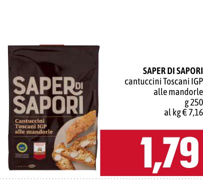 Saper di Sapori Cantuccini Toscani IGP alle mandorle, 250 g