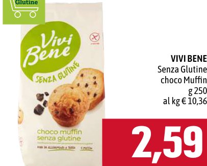 Vivi Bene Choco muffin senza glutine, 250 g