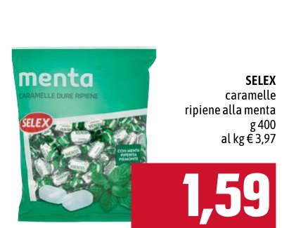 Selex Caramelle ripiene alla menta, 400 g
