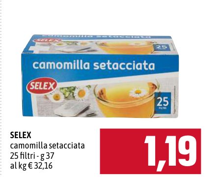Selex Camomilla setacciata 25 filtri 37 g