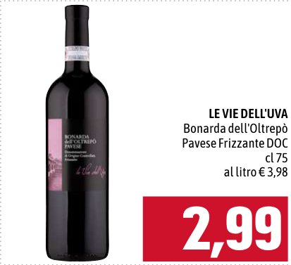 Bonarda dell'Oltrepò Pavese Frizzante DOC 75 cl
