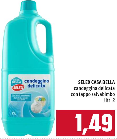 Candeggina delicata con tappo salvabimbo 2 litri