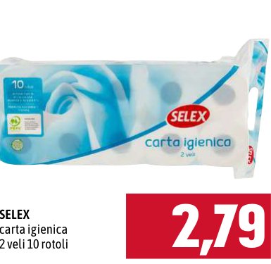 Carta igienica 2 veli, 10 rotoli