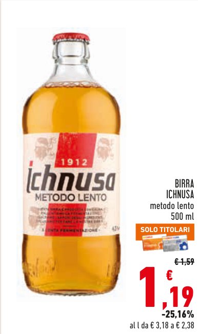 Birra Ichnusa Metodo Lento, 500 ml
