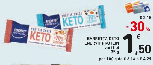 Barretta Keto Enervit Protein, vari tipi, 35 g