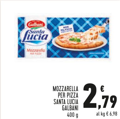 Mozzarella per pizza Santa Lucia 400 g